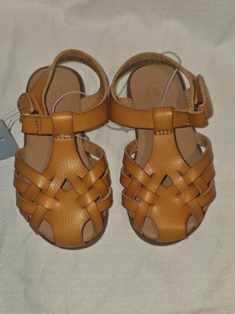 Cat & Jack™ Girls' Size 5 Ella Ankle Strap Sandals - Color Cognac New